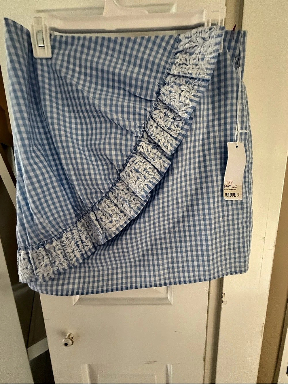 BB Dakota Lizzy Skirt Blue & White Gingham Mini Skirt
